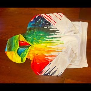 Boys Multicolor Paint Drip Hoodie